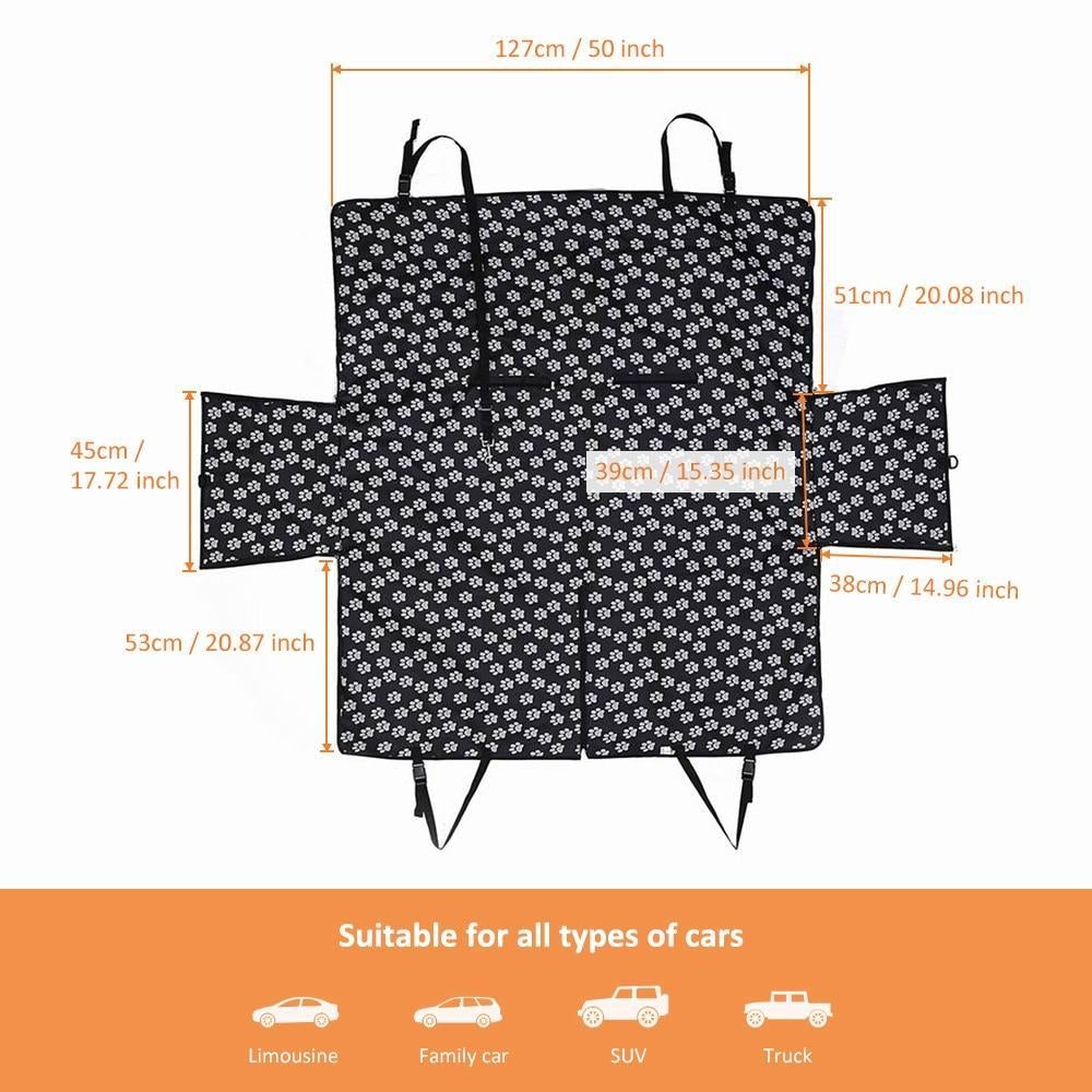 Pet carriers Oxford Fabric Paw pattern Car Seat Cover